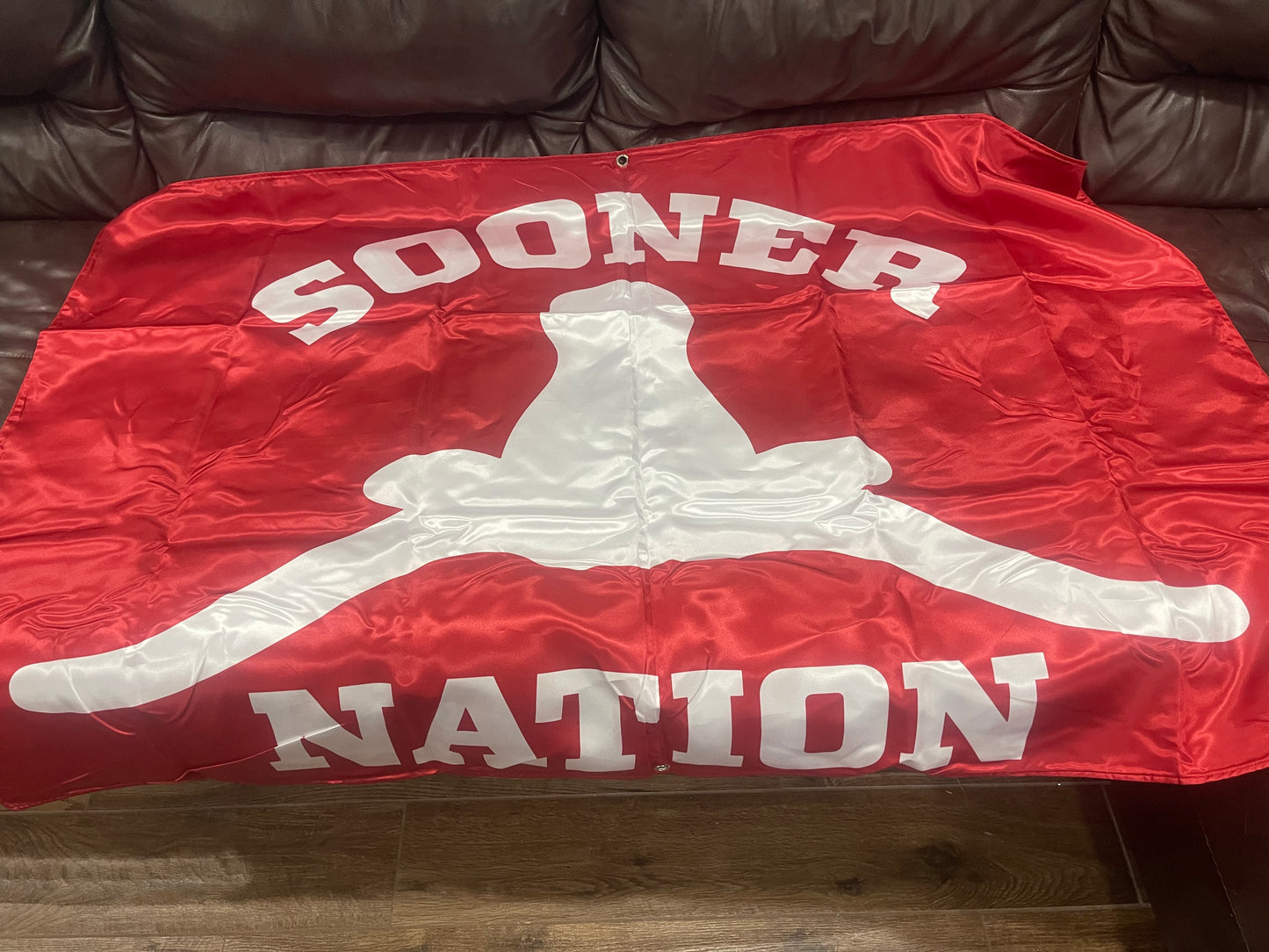 Sooner Nation Horns down one sided flag