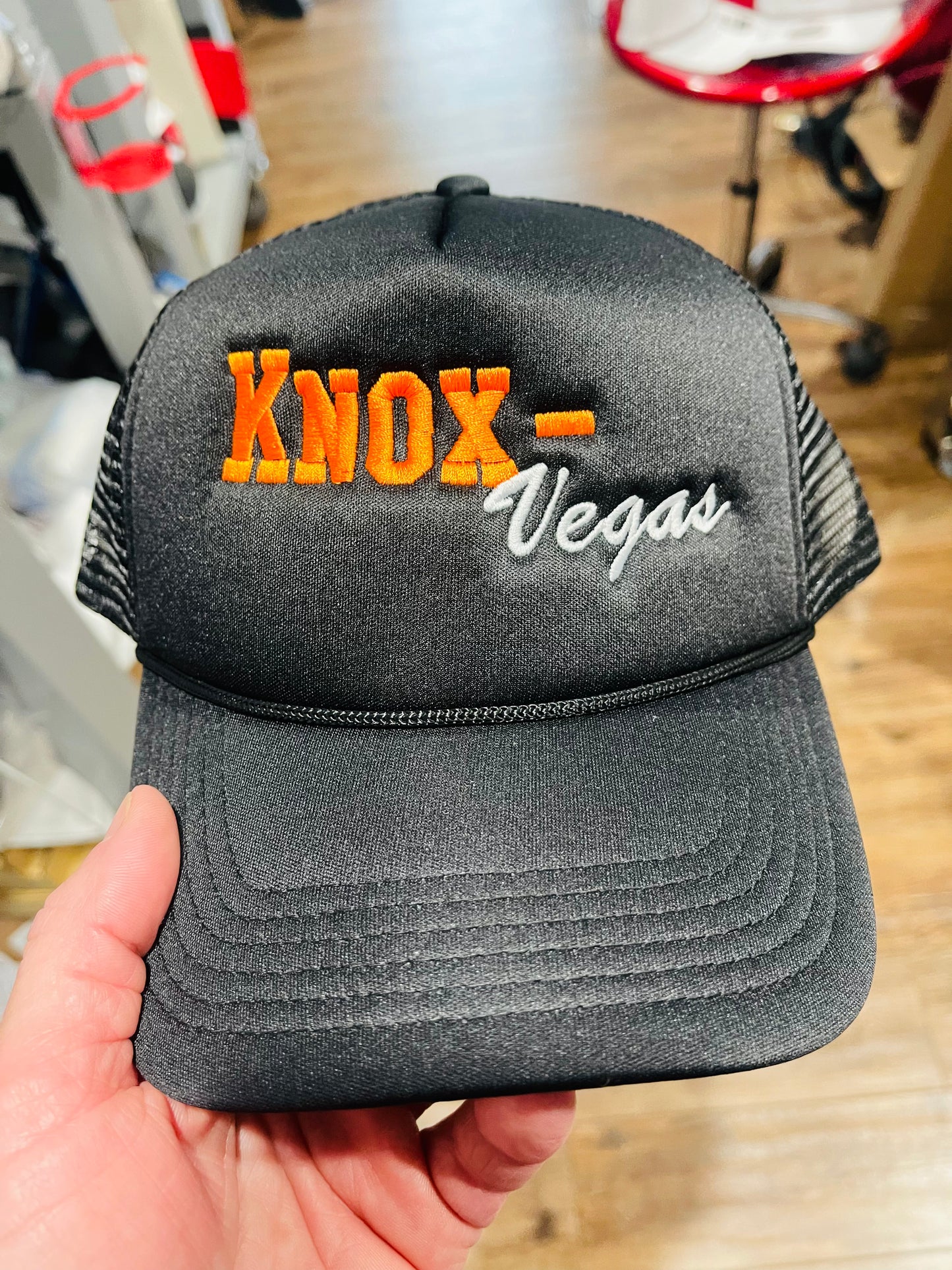 Knox Vegas foam trucker hat.
